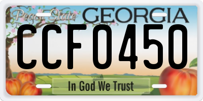 GA license plate CCF0450