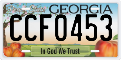 GA license plate CCF0453
