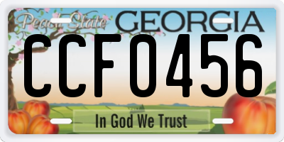 GA license plate CCF0456