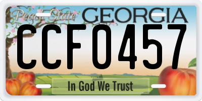 GA license plate CCF0457