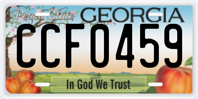 GA license plate CCF0459