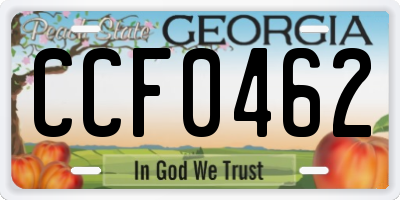 GA license plate CCF0462