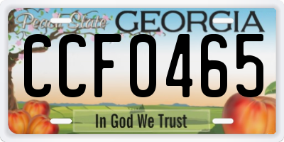 GA license plate CCF0465