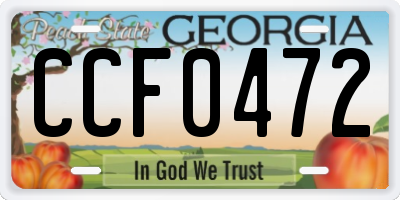 GA license plate CCF0472