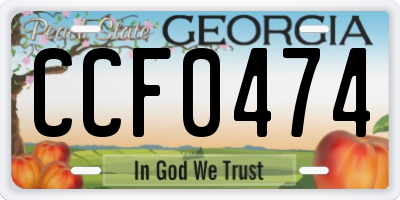 GA license plate CCF0474
