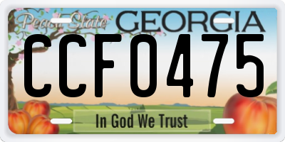 GA license plate CCF0475
