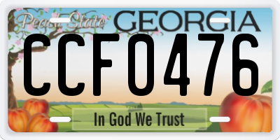 GA license plate CCF0476