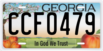 GA license plate CCF0479