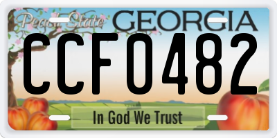 GA license plate CCF0482