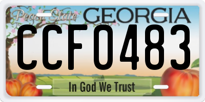 GA license plate CCF0483