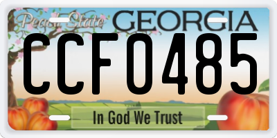GA license plate CCF0485