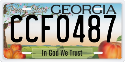 GA license plate CCF0487