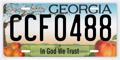 GA license plate CCF0488