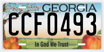 GA license plate CCF0493