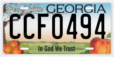 GA license plate CCF0494