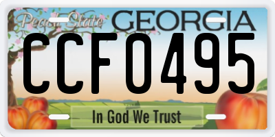 GA license plate CCF0495
