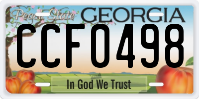 GA license plate CCF0498
