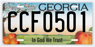 GA license plate CCF0501