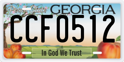 GA license plate CCF0512