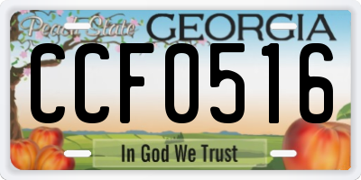 GA license plate CCF0516