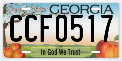 GA license plate CCF0517