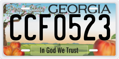GA license plate CCF0523