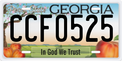 GA license plate CCF0525