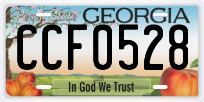 GA license plate CCF0528
