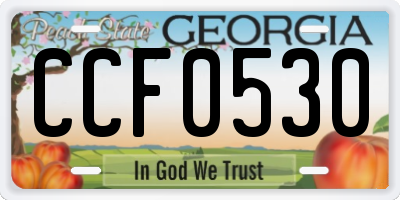 GA license plate CCF0530