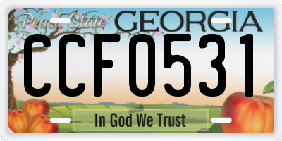 GA license plate CCF0531
