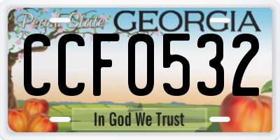 GA license plate CCF0532