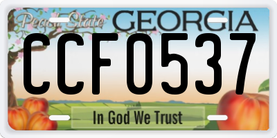 GA license plate CCF0537