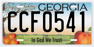 GA license plate CCF0541