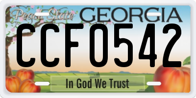 GA license plate CCF0542