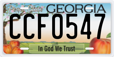 GA license plate CCF0547