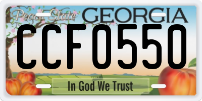 GA license plate CCF0550