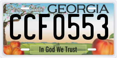 GA license plate CCF0553