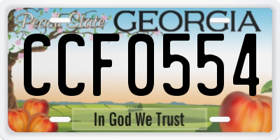 GA license plate CCF0554