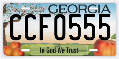 GA license plate CCF0555