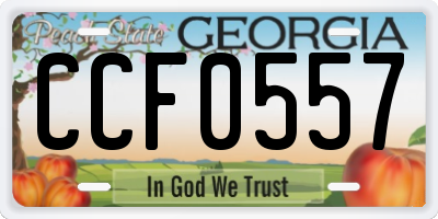 GA license plate CCF0557