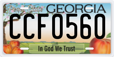 GA license plate CCF0560