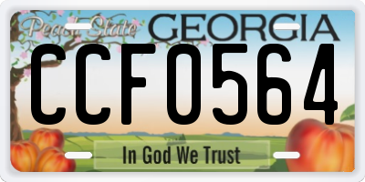 GA license plate CCF0564