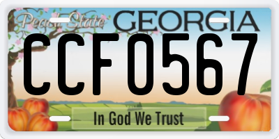 GA license plate CCF0567