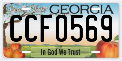 GA license plate CCF0569