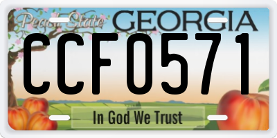 GA license plate CCF0571