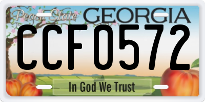 GA license plate CCF0572