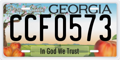 GA license plate CCF0573