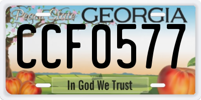 GA license plate CCF0577