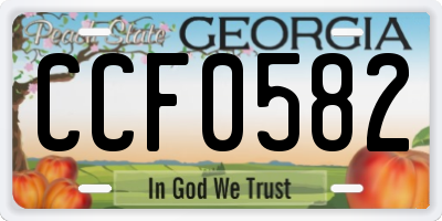 GA license plate CCF0582