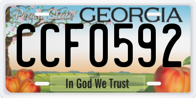 GA license plate CCF0592
